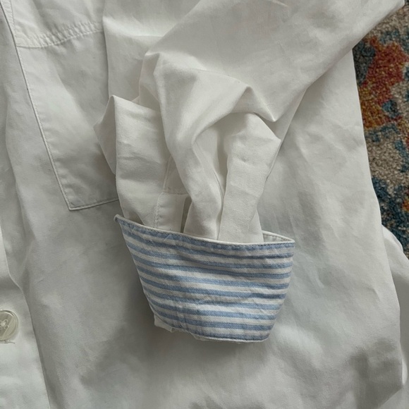 Talbots 100% cotton white two-pocket button down shirt - Picture 5 of 8